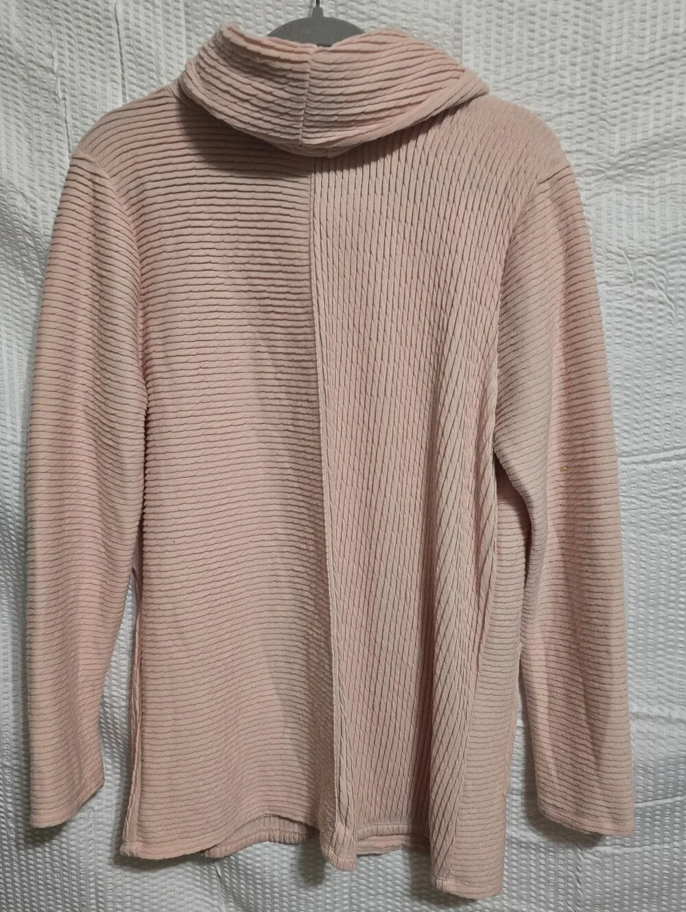 Cactus + Pearl Blush Pink Textured Cowl Neck Tunic Top M